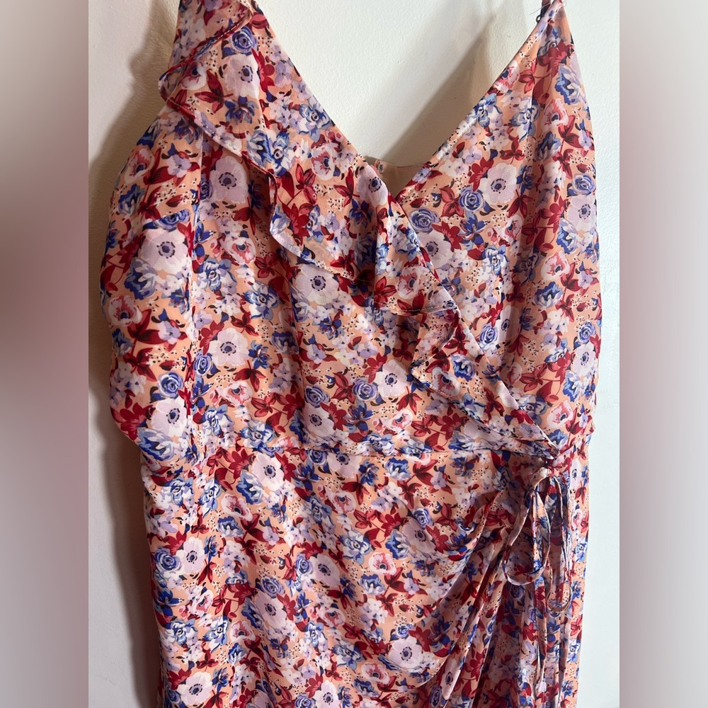 NWT Laundry By:Shelli Segal Women's Asymmetric Floral Ruffle Midi-Dress Size:16 - Picture 5 of 16